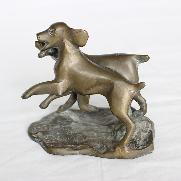 Pups at Play - Brass Sculpture