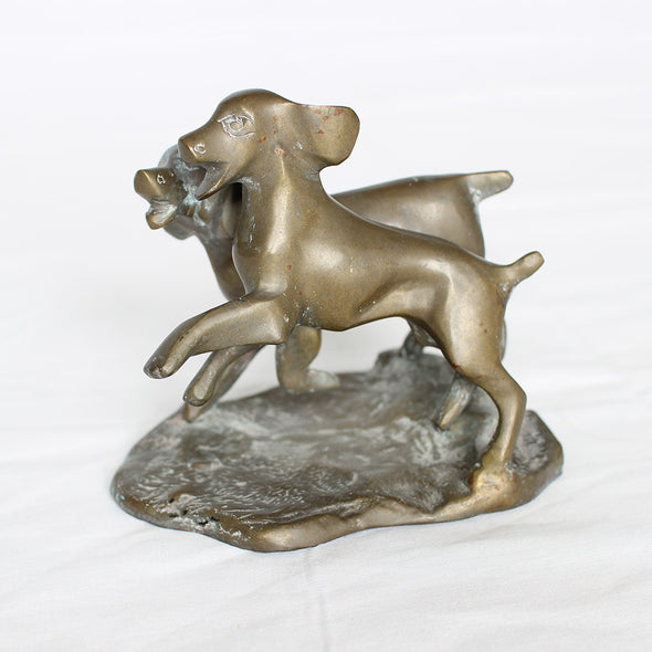 Pups at Play - Brass Sculpture