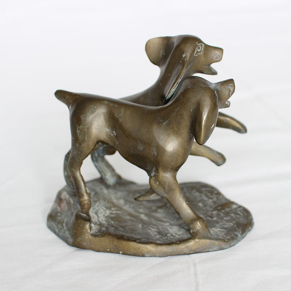 Pups at Play - Brass Sculpture