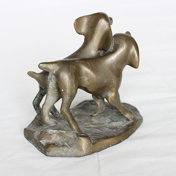 Pups at Play - Brass Sculpture