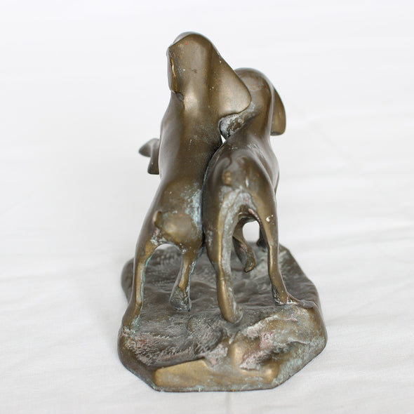 Pups at Play - Brass Sculpture