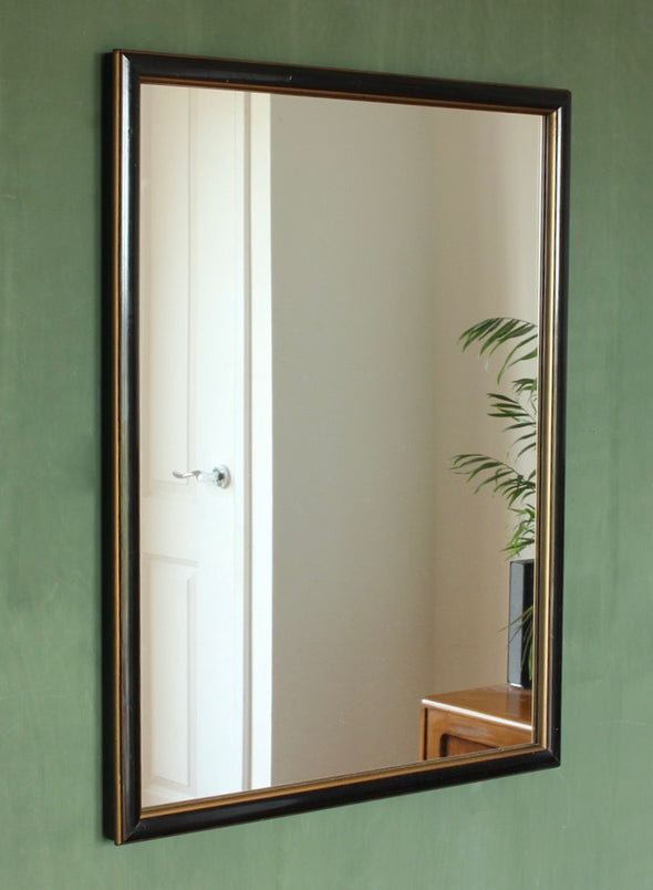 Early 20th Century Black Lacquer Mirror