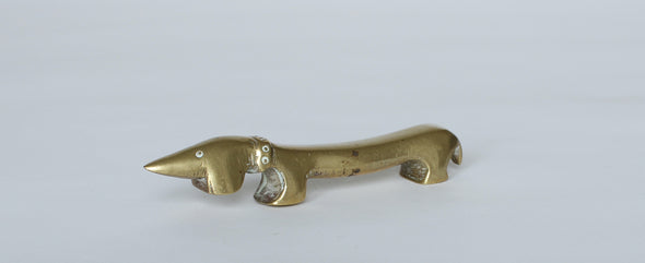 Small Brass Sausage Dog