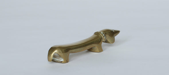 Small Brass Sausage Dog