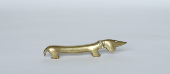 Small Brass Sausage Dog